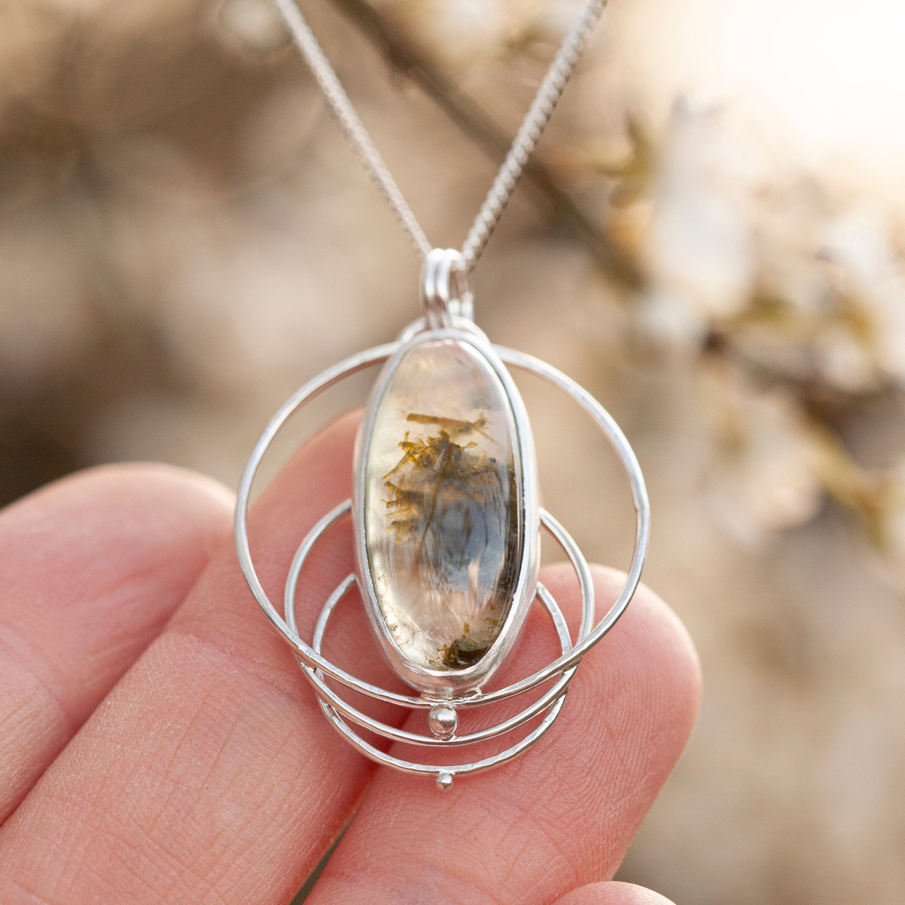 OOAK pendant with stone #2 • prehnite   (ready to ship)