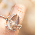 Load image into Gallery viewer, OOAK ring with captured plant #3 • clear quartz ~ size 59   (ready to ship)
