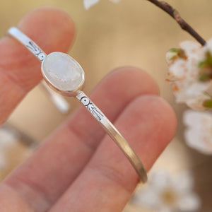 OOAK Ethnic bracelet with stone #2 • white labradorite, size 5,5m   (ready to ship)