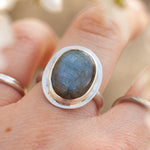 Load image into Gallery viewer, Sena ring with labradorite ~ size 55   (ready to ship)
