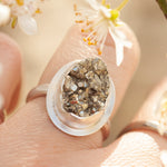 Charger l&#39;image dans la galerie, Sena ring with druzy pyrite ~ size 52,5   (ready to ship)
