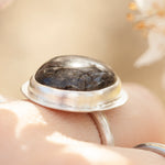 Load image into Gallery viewer, Sena ring with black rutilated quartz ~ size 53,5   (ready to ship)
