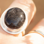 Lade das Bild in den Galerie-Viewer, Sena ring with black rutilated quartz ~ size 53,5   (ready to ship)
