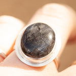 Lade das Bild in den Galerie-Viewer, Sena ring with black rutilated quartz ~ size 53,5   (ready to ship)
