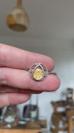 Load and play video in Gallery viewer, OOAK ring with captured plant #4 • citrine ~ size 52,25   (ready to ship)
