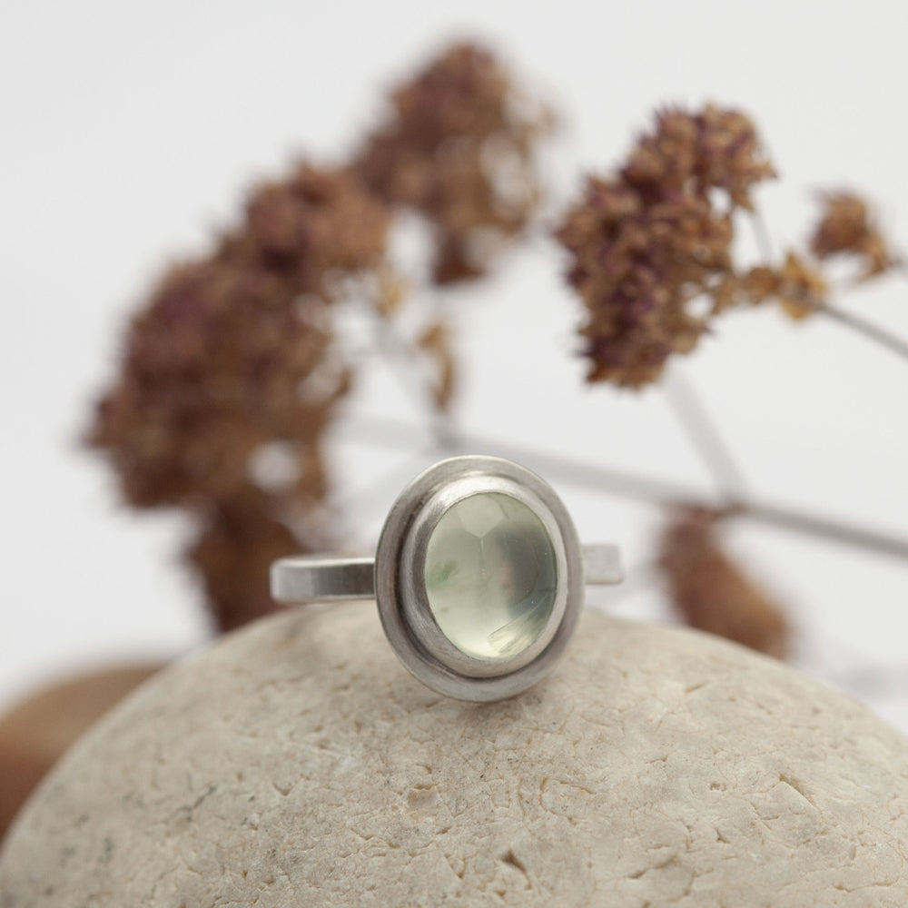Sena ring with prehnite ~ size 55   (ready to ship)