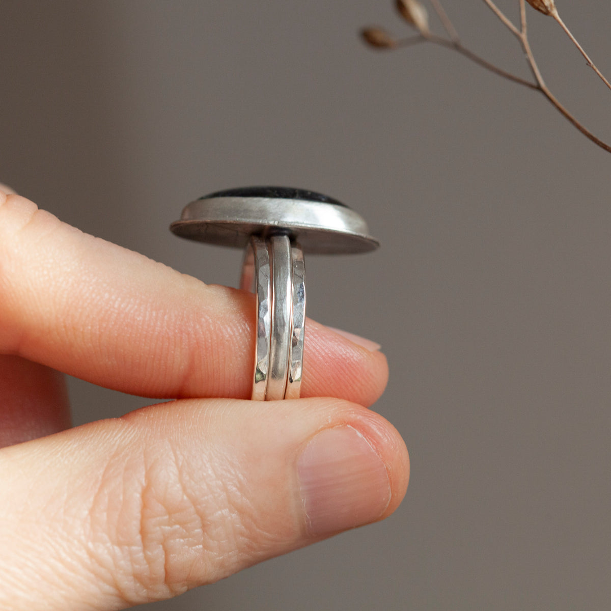 Stacking ring set with hammered finish ~ perfect to wear with a ring that feels a little too big  (made to order)