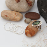 Lade das Bild in den Galerie-Viewer, Stacking ring set with hammered finish ~ perfect to wear with a ring that feels a little too big  (made to order)
