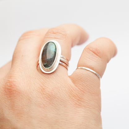 Stacking ring set with hammered finish ~ perfect to wear with a ring that feels a little too big  (made to order)