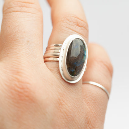 Stacking ring set with hammered finish ~ perfect to wear with a ring that feels a little too big  (made to order)
