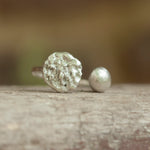Cargar imagen en el visor de la galería, adjustable silver ring ~ moon &amp; pearl    (made to order)
