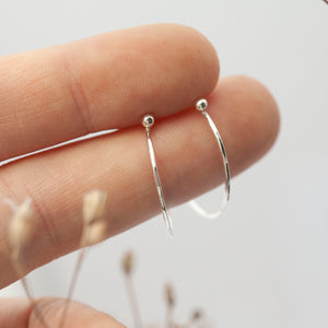 Simple silver hoops (combines perfectly with ear jacket fans)  (made to order)