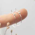 Lade das Bild in den Galerie-Viewer, Simple silver hoops (combines perfectly with ear jacket fans)  (made to order)
