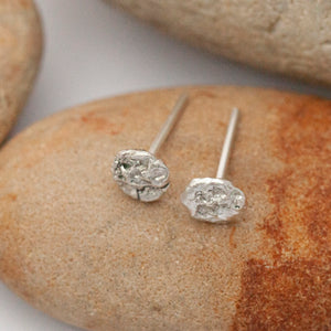 Tiny full moon stud earrings (small version)  (made to order)