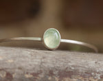Afbeelding in Gallery-weergave laden, OOAK • Adjustable silver cuff bracelet with oval prehnite (in stock, ready to ship)
