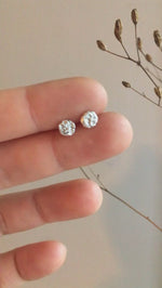 Load and play video in Gallery viewer, Tiny full moon stud earrings (small version)  (made to order)
