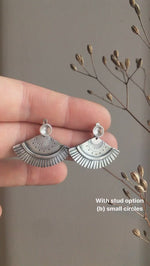 Load and play video in Gallery viewer, Ear jackets in silver with ethnic patterns    (made to order)
