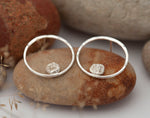Load image into Gallery viewer, Little moon halo earrings in silver   (Made to order)
