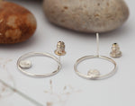Load image into Gallery viewer, Little moon halo earrings in silver   (Made to order)
