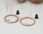 Charger l&#39;image dans la galerie, Little moon halo earrings in copper and silver   (Made to order)
