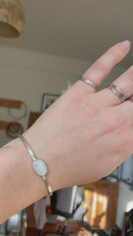 Load and play video in Gallery viewer, OOAK Ethnic bracelet with stone #2 • white labradorite, size 5,5m   (ready to ship)
