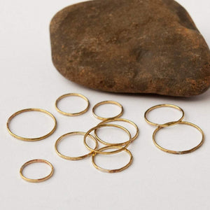 Thin hammered ring in brass ~ perfect as stacking or knuckle ring  (made to order)