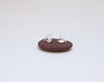 Cargar imagen en el visor de la galería, Bowl and curve earrings ~ a soft geometrical balance of curves    (made to order)
