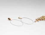 Load image into Gallery viewer, Silver hoops dangling with brass touch on the lobe  (made to order)
