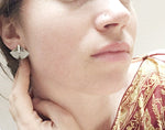 Load image into Gallery viewer, Aela earings : Ear jackets in silver with ethnic patterns (made to order)

