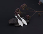 Load image into Gallery viewer, Dangling earrings in silver with rhombus in volume    (made to order)
