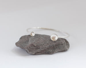 Silver bracelet with two little bowls  (made to order)
