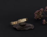 Cargar imagen en el visor de la galería, Wide brass cuff bracelet with ethnic patterns  (made to order)
