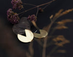 Lade das Bild in den Galerie-Viewer, Mixed metals hoop earrings : brass engraved base with silver details    (made to order)
