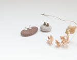Cargar imagen en el visor de la galería, Brass &quot;bamboo&quot; stud earrings with silver ear posts    (made to order)
