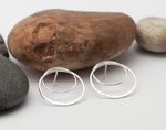 Load image into Gallery viewer, Silver earrings ~ floating rings  (made to order)

