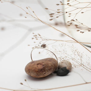 Smoked Quartz Stone Silver Bracelet