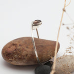 Load image into Gallery viewer, Smoked Quartz Stone Silver Bracelet
