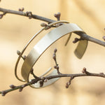 Cargar imagen en el visor de la galería, Wide brass cuff bracelet with brushed finish   (Made to order)
