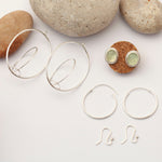 Load image into Gallery viewer, OOAK • Crossing circle earrings : 5 ways to wear them!  (in stock, ready to ship)
