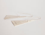 Cargar imagen en el visor de la galería, Long triangle earrings in silver with asymmetrical branch cut out    (made to order)
