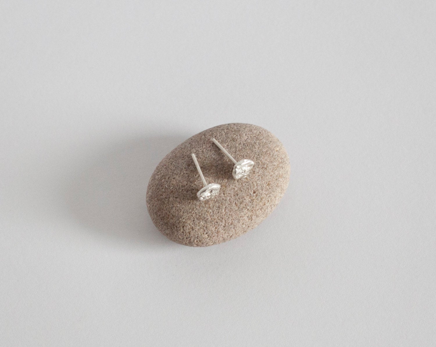 Tiny full moon stud earrings (small version)  (made to order)
