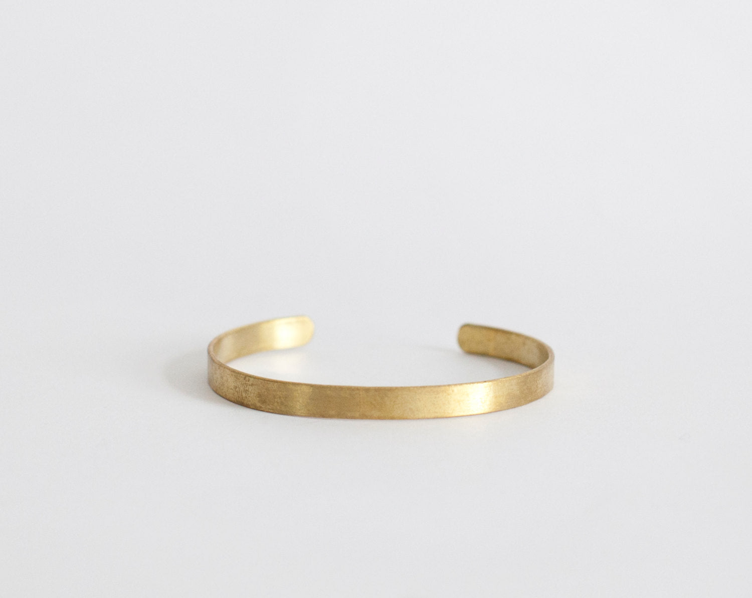 Flat brass cuff with brushed finish     (Made to order)
